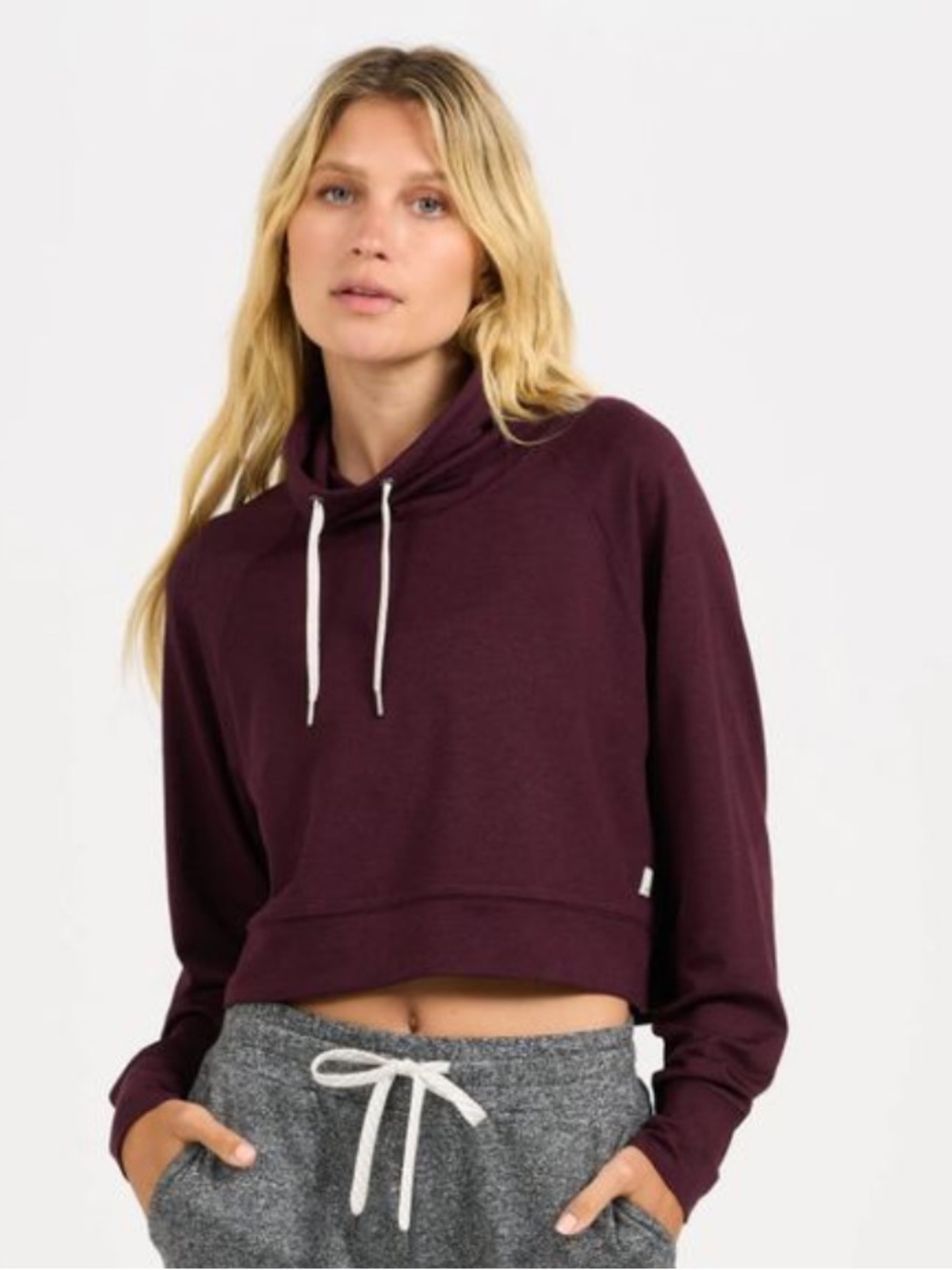 Vuori Halo Cropped Funnel Neck Pullover Hoodie Sweater Sweatshirt Large